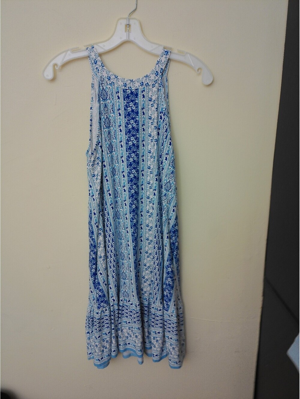 LOFT Womens‎ Halter Sundress Size S Blue White Floral Paisley Sleeveless